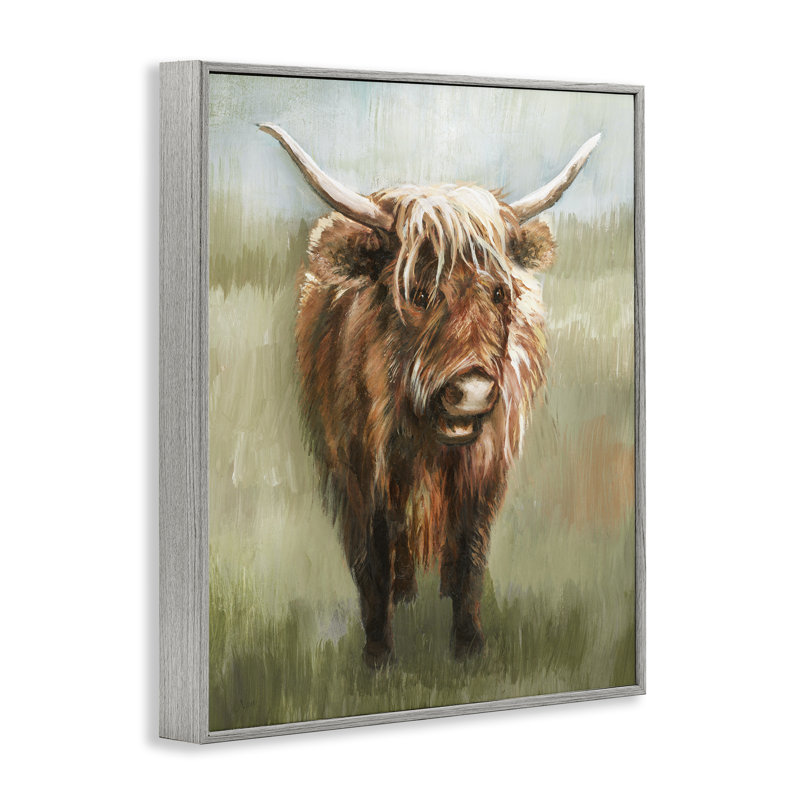 «Highland Clever», peinture par estampe numérique grise de Nan, Estampe numérique Farmhouse, H 14 po x l 11 po