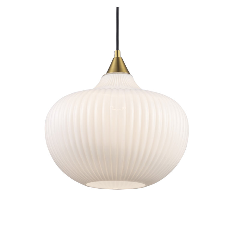 Collina 1-Light Dimmable Globe Glass Pendant, Antique Gold