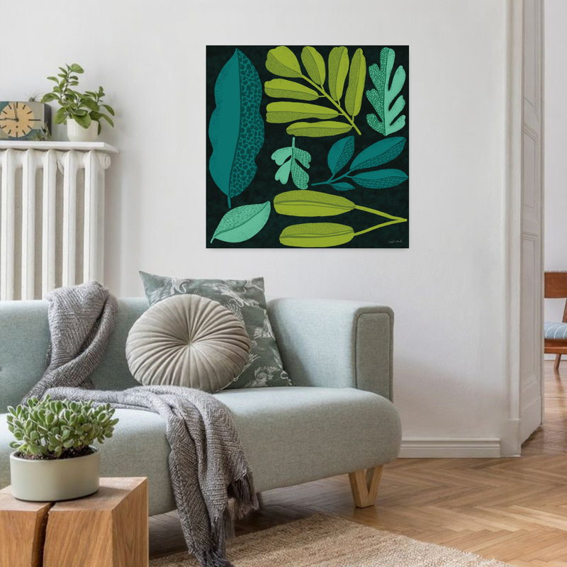 «Plant Toss I», art abstrait moderne, paysage, plante, H 32 po x l 32 po