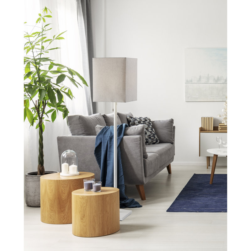 Estelle 61'' Traditional Floor Lamp, Taupe, Matte White