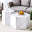 Table basse de style moderne avec motif hexagonal en marbre blanc - Rehaussez l'ambiance de votre maison avec motif, aucun assemblage requis, élégant et de fabrication-891709339