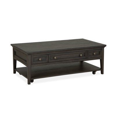 Aleeta Solid Wood 4 Legs Coffee Table with Storage