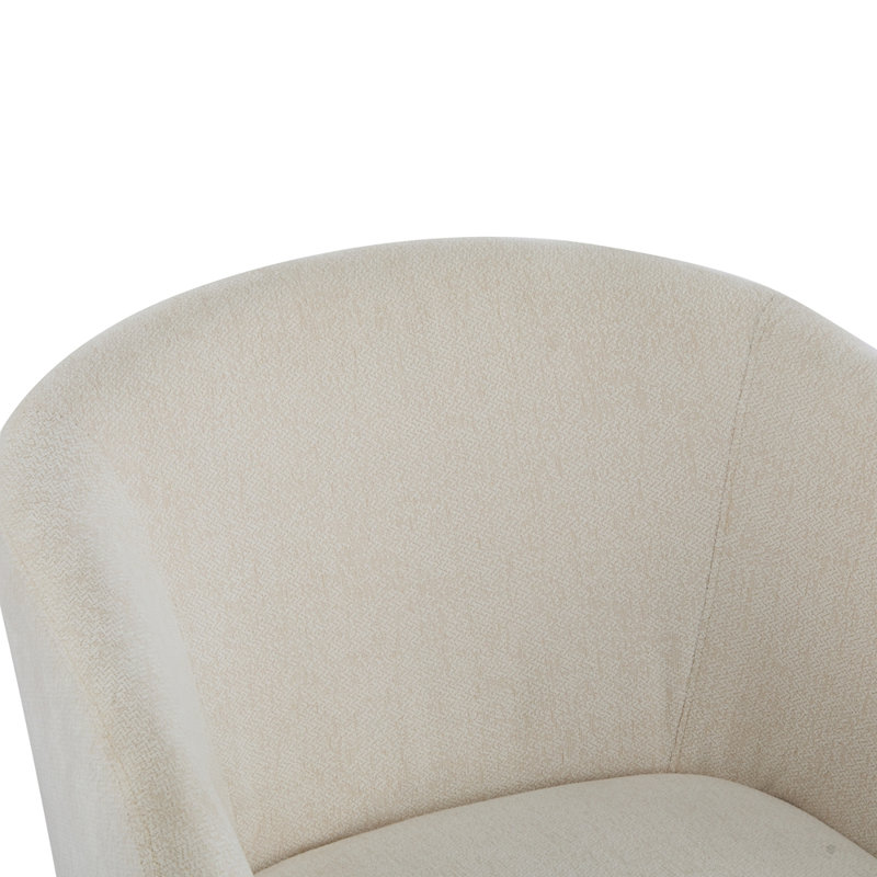 Chaise d'appoint rembourrée de 30,75 pouces avec dossier rond pour la chambre à coucher du salon