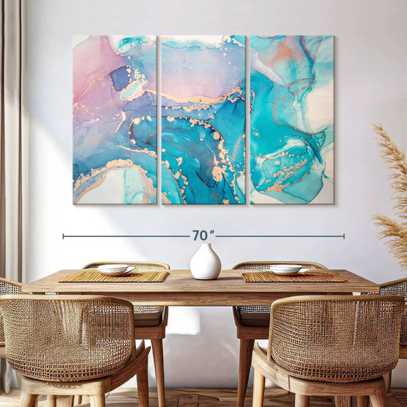 Avery Gold Gilded Pastel Blots, 42" H x 65" W