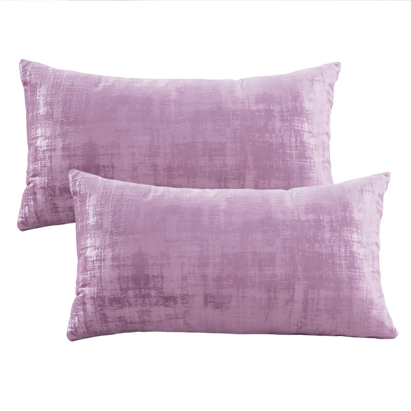 Textured Velvet Textured Rectangular Pillow Cover, Mauve Shadows