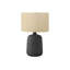 Lighting, 24 po, lampe de table, céramique noire, abat-jour beige, contemporain