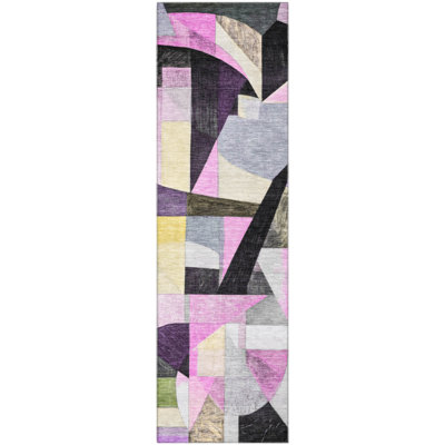 Premium Machine Washable Lubbers AMF1757 Abstract Rug