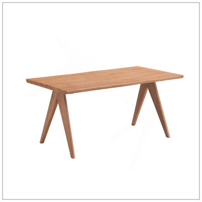 Table de salle à manger en rotin et finition naturelle Velentina