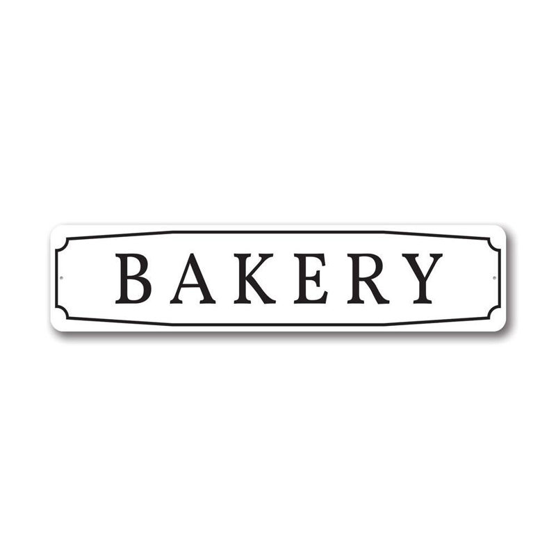 Enseigne rétro en aluminium de boulangerie, H 4 po x l 18 po x P 0,04 po
