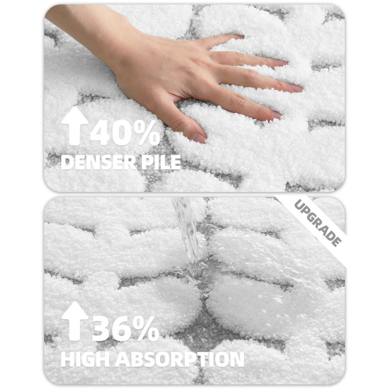 Tapis de salle de bain, Gris, L 43 po x l 24 po