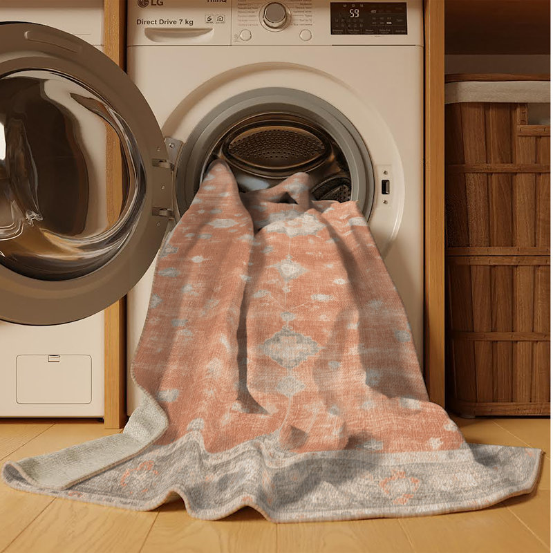 Tapis brun lavable à la machine, Rond 4 pi