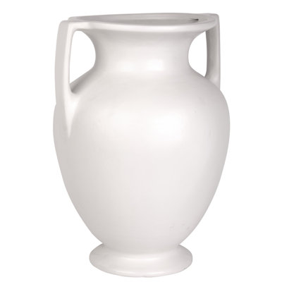 16" Two-Handle Ceramic Vase – Classic Home Décor for Shelves & Tables