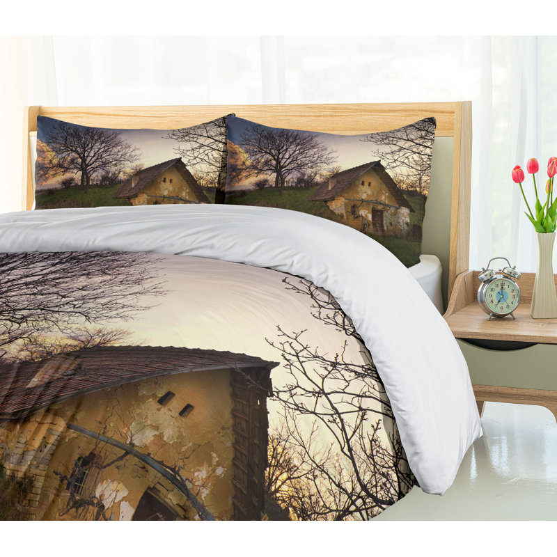 Rustic Multicolor Microfiber Queen Duvet Cover Set