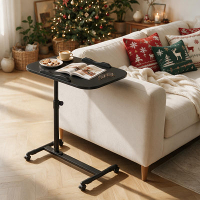 Mobile Standing Desk with Wheels, Rolling Desk Adjustable Height Sit-Stand Laptop Table for Home Office