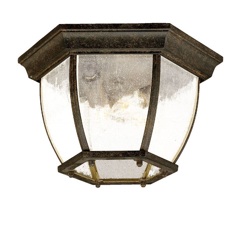 Porterfield Glass Flush Mount, Black Coral, Clear Seeded