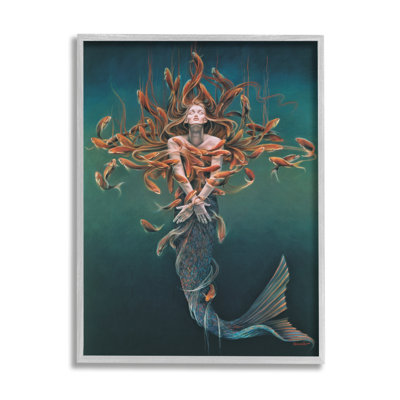 " Mermaid Fish Swirling Painting " by Sheila Wolk