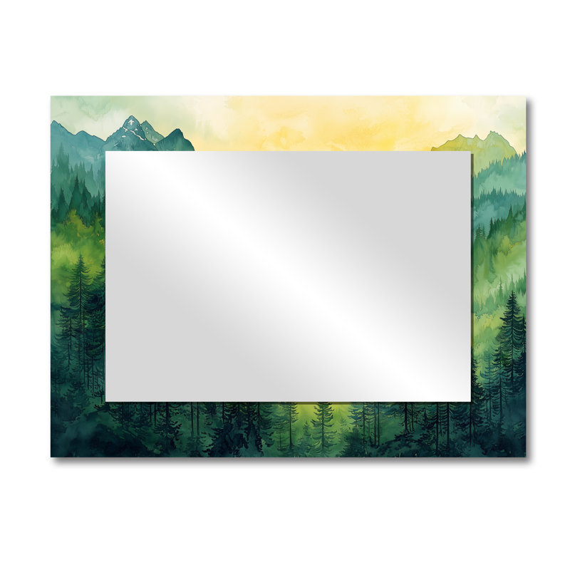 «Alaska Forest Echoes In The Summit I» - Décoration murale miroir de montagnes du paysage - imprimé sur métal, 30 po x 40 po