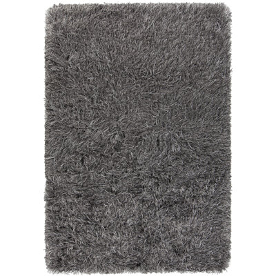 Tapis gris/noir tissé à la main Spellman