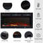 Meuble télé Modern Fireplace, blanc - flamme 3D avec 13 couleurs, lumières DEL et rangement à 3 niveaux pour téléviseurs de 75 po ou moins