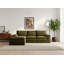 Canapé modulaire en L avec repose-pieds mobile Everly