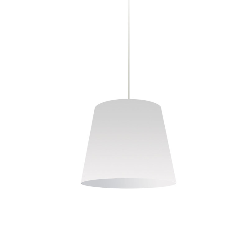 Luminaire suspendu cylindrique surdimensionné à 1 lumière, H 14 po x l 14 po x P 14 po, Blanc