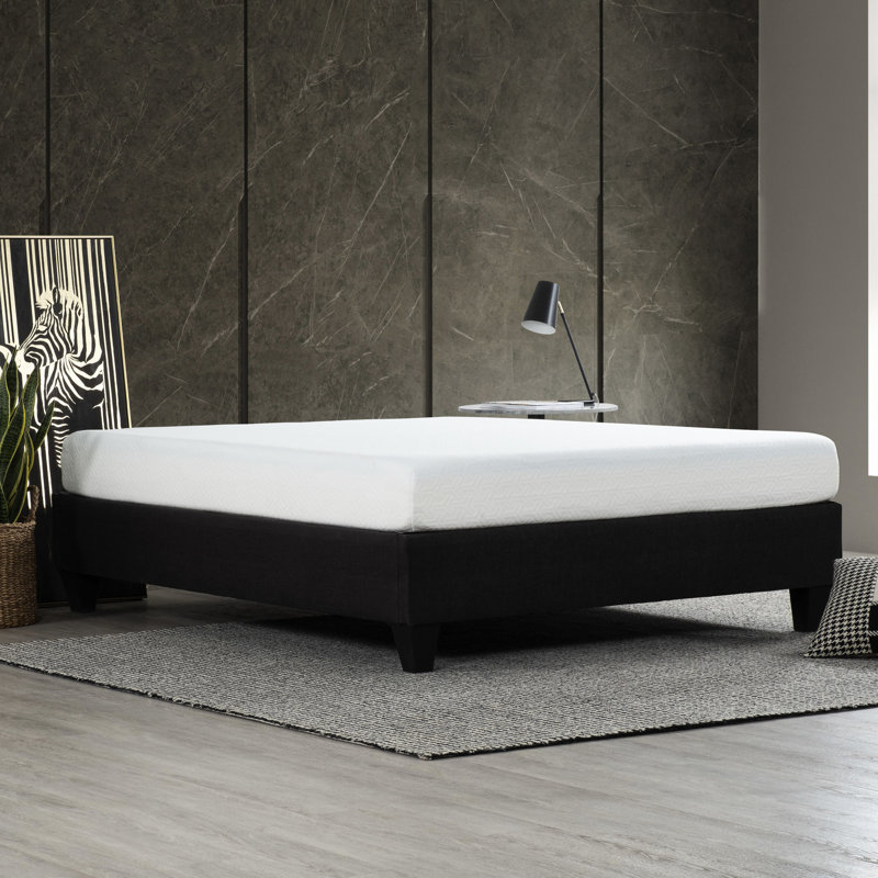 Lit simple tapissier gris foncé, lit moderne en bois massif et cadre en contreplaqué avec lin