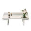 Table basse à miroir rectangulaire de luxe 47 pouces avec verre trempé cannelé