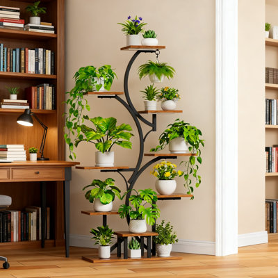 Indoor Plant Stand With Grow Light - 9-Tier Tall Plant Shelf With Adjustable Full Spectrum Lighting, Timer Function & S-Shaped Design For Multiple Plants In Living Room, Patio Or Bedroom