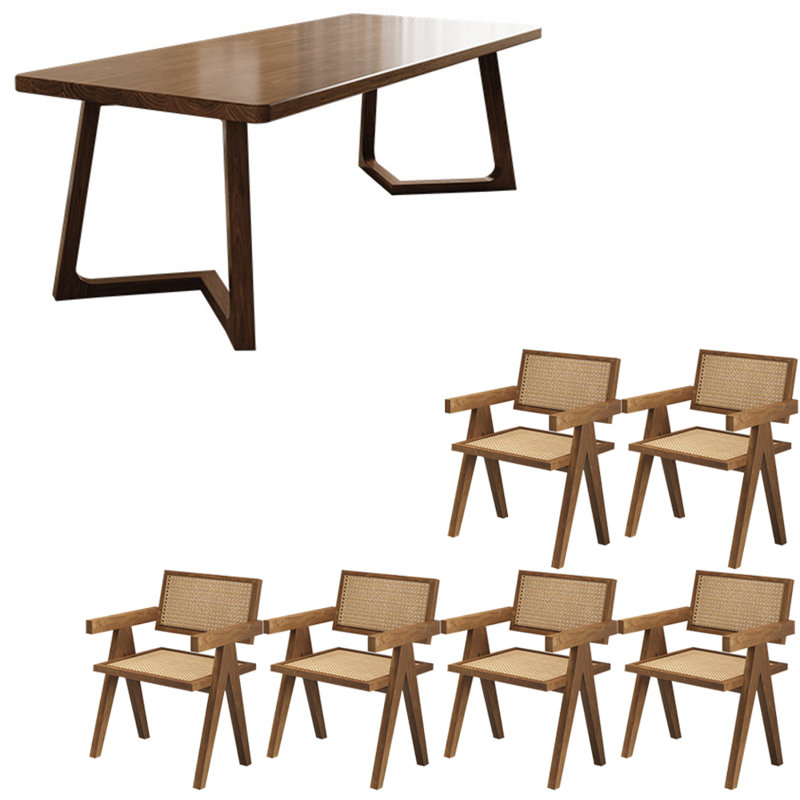 Ensemble de table à manger moderne et simple en bois massif., H 29,5 po x L 70,8 po x l 31,4 po