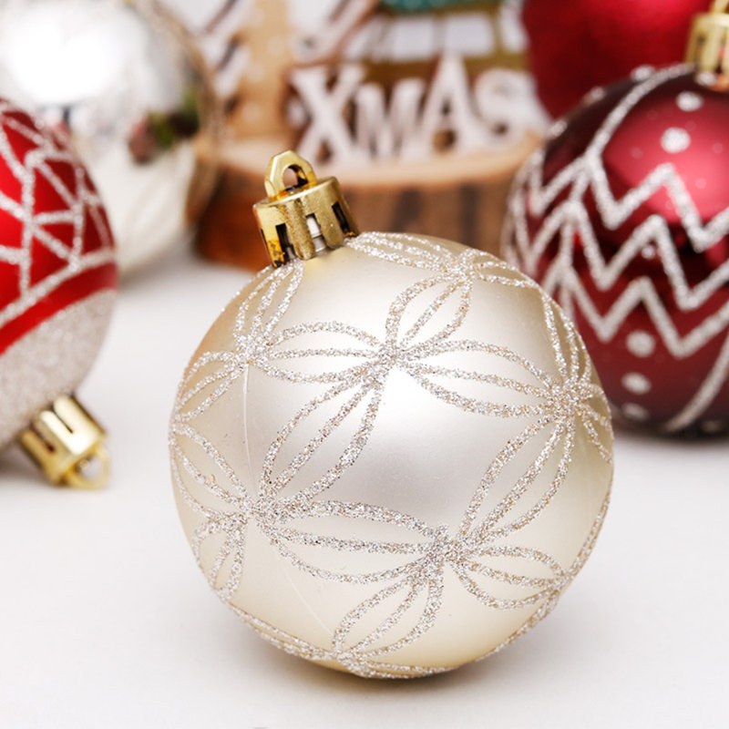 30 Piece Shatterproof Ball Ornaments Set, Red/Silver/Bronze