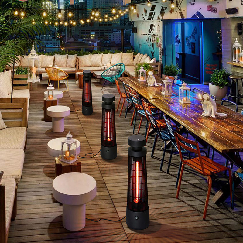 1200W Portable Electric Standing Patio Heater, IP55 Waterproof,Touch Switch