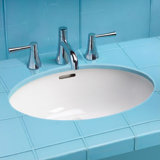 Augusta Vitreous China Oval Undermount Bathroom Sink with Overflow