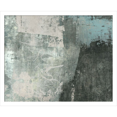 Black and Grey and Blue I by Fresno Wood Framed Wall Art Print