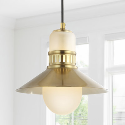 Stebbins 1 - Light Brass Gold Single Pendant