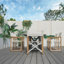 Ensemble repas pour 6 personnes avec chaises pliantes en aluminium et table rectangulaire en fer 