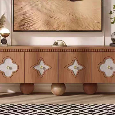 Wind light luxury solid wood TV cabinet