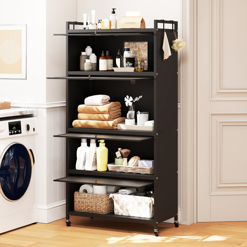 162cm Kitchen Pantry, Black