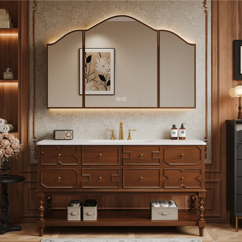 Modern American-style bathroom cabinet., 47", Brown