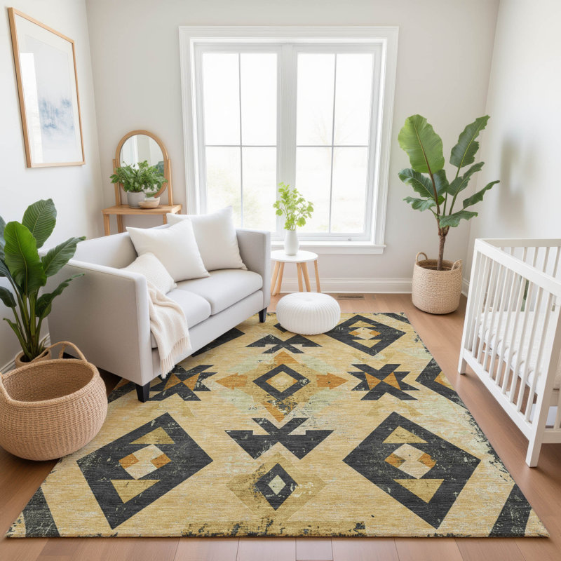 Premium Machine Washable Fairwood AMF1882 Aztec Rug, Rectangle 10' x 14'