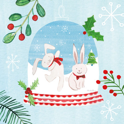 Snow Globe Animals IV by Farida Zaman - Wrapped Canvas Painting