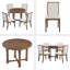Ensemble de table de salle à manger extensible 5 pièces pour 4 personnes, table de salle à manger ronde pour 4 personnes avec chaises rembourrées, ensemble de table de cuisine de ferme avec rallonge amovible pour la salle à manger et la cuisine-644298830-644298828