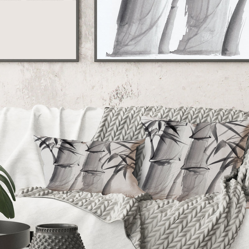 Housse et insert de coussin rectangulaire en bambou monochrome IV