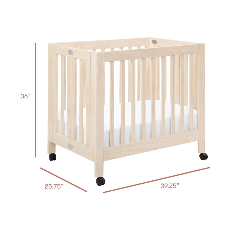 Origami Mini Portable Crib, Washed Natural