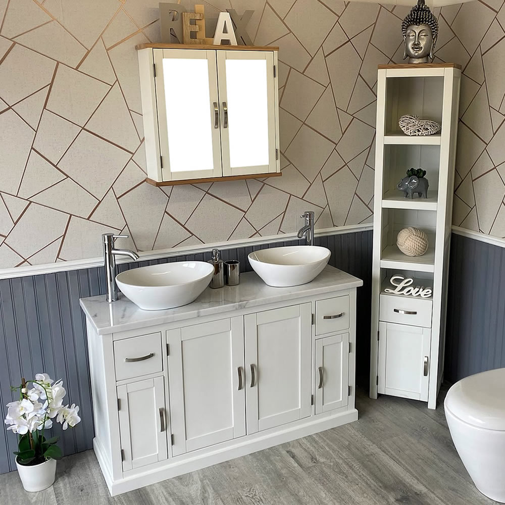 Bussard 1230mm Double Bathroom Vanity with Vessel Stone Basin