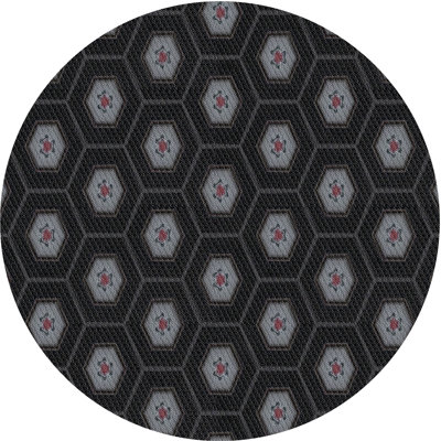 Laine tissée à la main avec motif géométrique en laine et polyester gris/noir Tapis décoratif