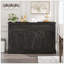 Buffet avec comptoir en bois massif, armoire de rangement de cuisine moderne, armoire à café avec 3 tiroirs, portes et tablette réglable-1148587679