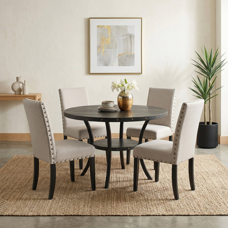 Carliana 4 - Person Four Leg Dining Set, Tan