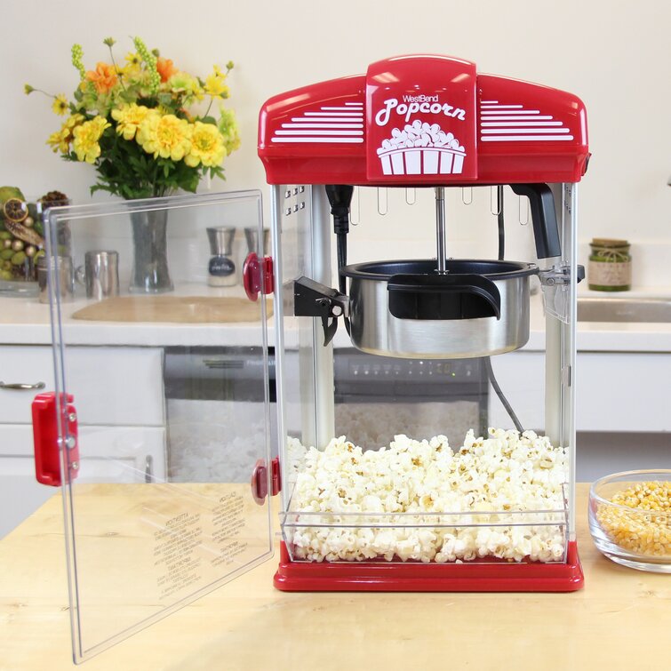 West Bend 82515b Theater Style Hot Popcorn Popper Machine /Nonstick Kettle Black
