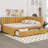 Full Size Upholstered Daybed With 2 Storage Drawers Sofa Bed Frame-1429264840