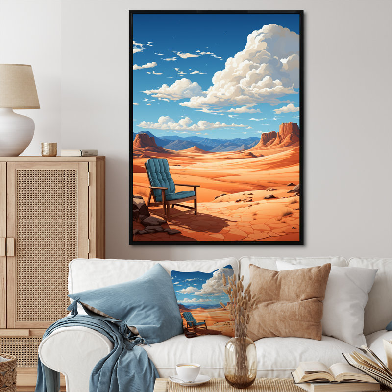 Soleil solitaire, sérénité, solitude, Cadre flottant noir, 32" H x 24" W